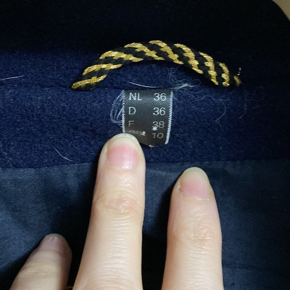 SCREEN by Jeanbert Vintage Long Navy Jacket Size 10 - Picture 4 of 5